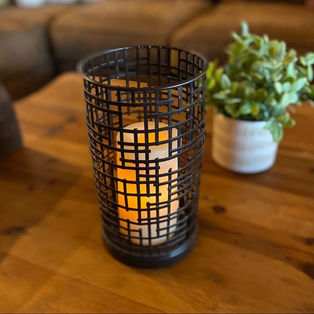 Metal Candle Holder Boho Anthropologie Vibe Industrial